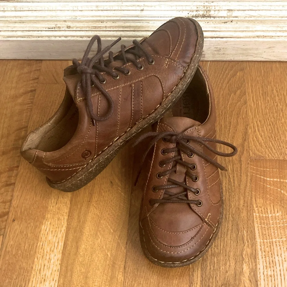 Born Womens Melissa Brown Leather Shoes Oxford Sz 7.5 Lace Up